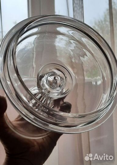 Вазы на ножке антикварное стекло