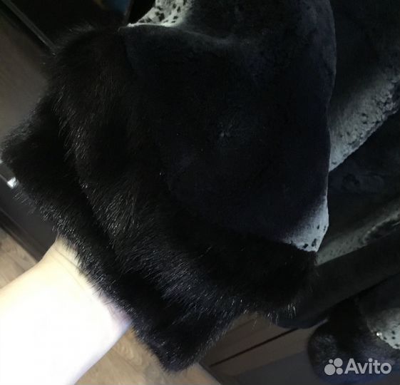 Шуба натуральная из бобра и норки размер 50-52