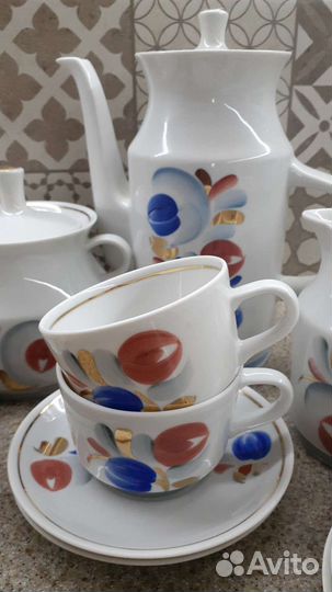 Сервиз кофейный Довбыш. 1950 ые годы. Винтаж СССР