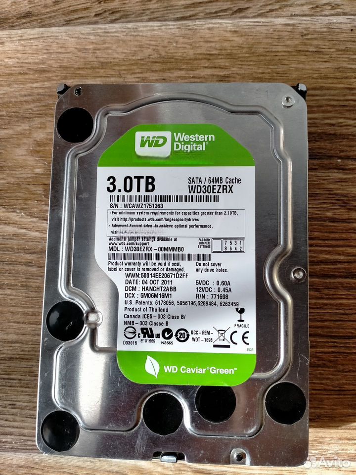 HDD WD green 3TB купить в Калуге по низкой цене с доставкой ...