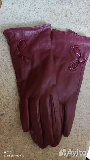 Перчатки женские кожаные новые
