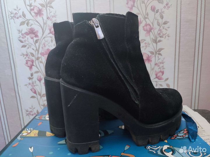 Ботильоны натуральная замша