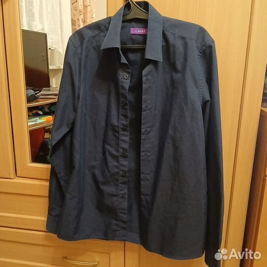 Рубашка мужская темно синяя