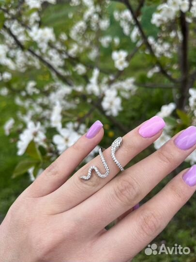 Кольцо змея бижутерия