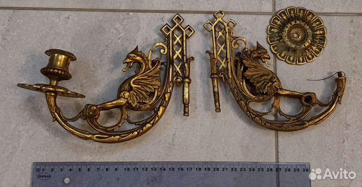 Старинные канделябры/подсвечники Гриффон