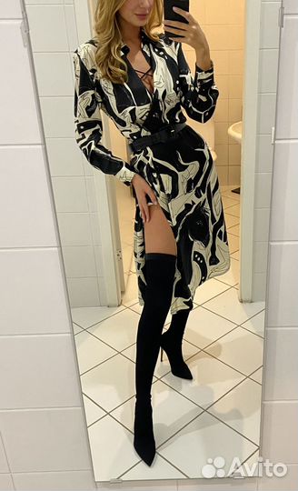 Шелковое платье zara s