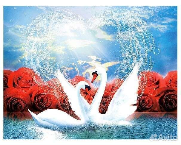 Алмазная мозаика в рамке под стеклом