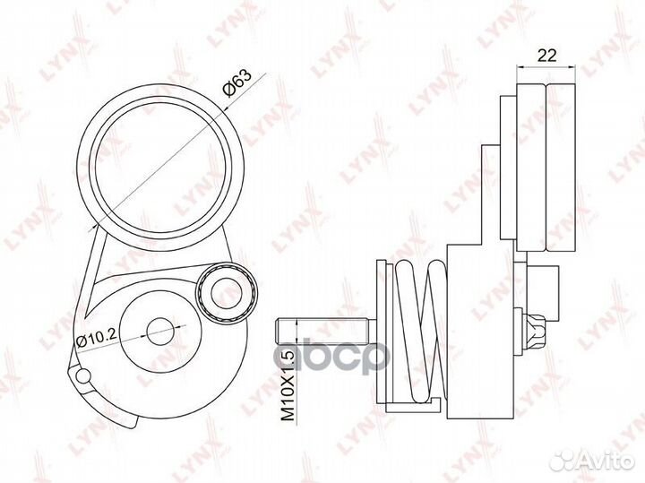 Натяжитель приводного ремня с роликом PT-3033