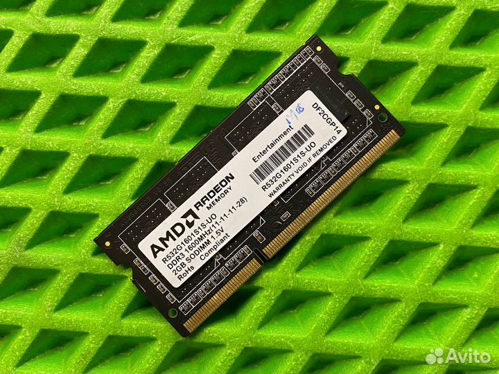 Озу RAM AMD DDR3 12800S 2GB Универсальная