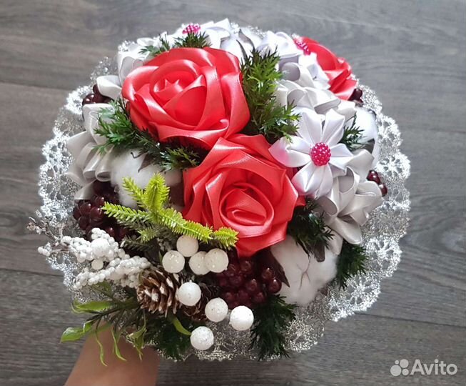 Букет невесты (дублер) из атласных лент