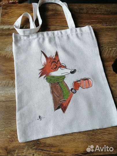 Сумка-шопер с ручной росписью