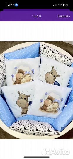 Бортики в кровать, кокон, мобиль, матрасик