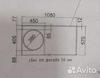 Столешница в санузел с мойкой из камня