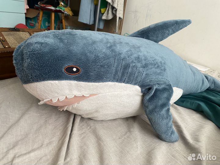Большая мягкая плюшевая акула IKEA
