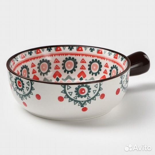 2 шт. Кокотница керамическая 'Узоры', 550 мл, цвет