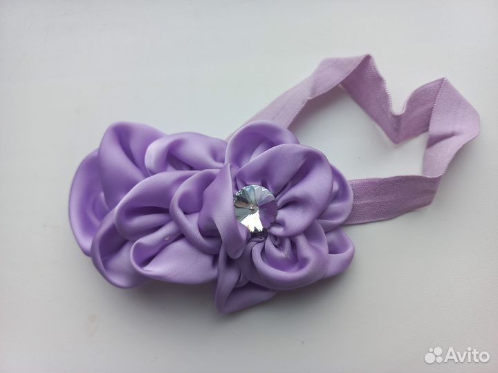 Повязки на голову для девочки бантик цветы