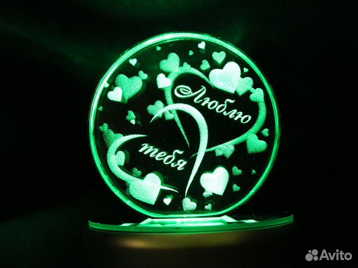 Подарок Кристалл с 3D изображением внутри 