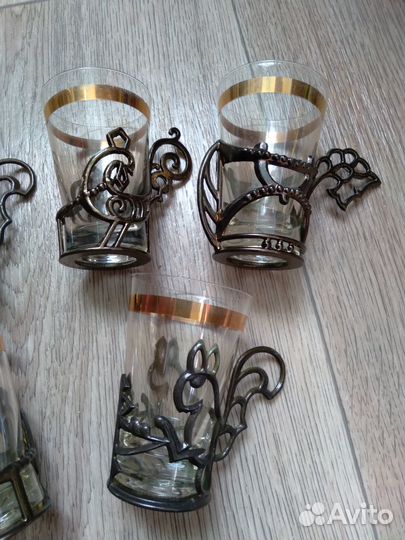 Рюмки СССР с подстаканниками, винтаж