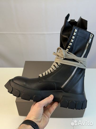 Rick Owens Bozo Tractor Lace Up Combat Black 10US