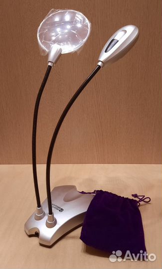 Лампа настольная, светодиодная с лупой