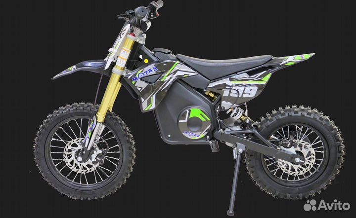 Мотоцикл на аккумуляторе 1500W Motax черно-зеленый