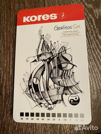 Набор простых карандашей для черчения kores