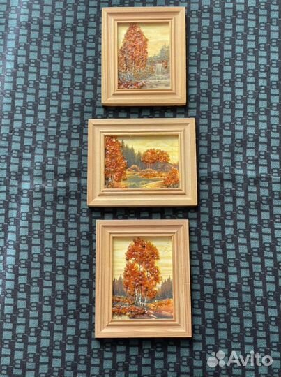 Миниатюры из янтаря в дереве