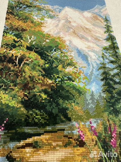 Готовая картина Вышивка крестом, ручная работа