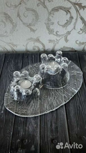 Финский подсвечник Muurla, стекло