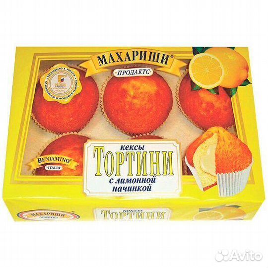 Кексы Тортини с Лимонной начинкой 200г