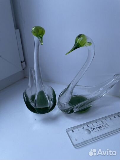 Лебеди хрустальные СССР ручная работа