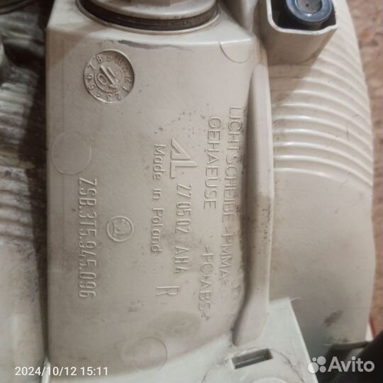 Задние фонари Шкода superb 2