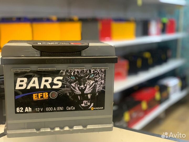 Аккумулятор Bars+ EFB 62Ah Пп
