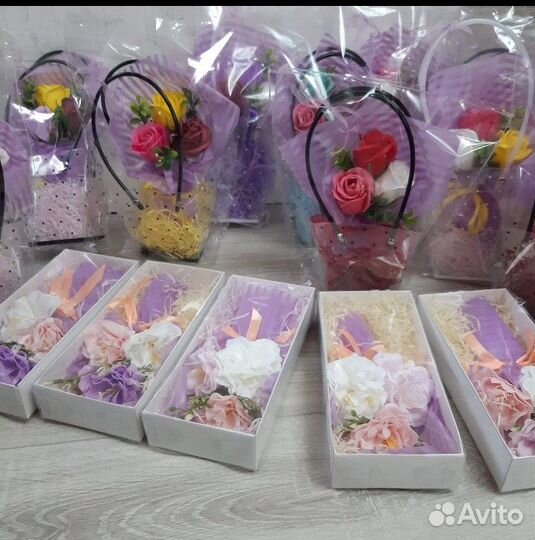 Мини букеты из мыльных роз