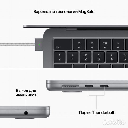 MacBook Air 13 M3 8/256Gb Space Gray \Магазин