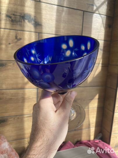 Ваза Кобольтовое стекло СССР