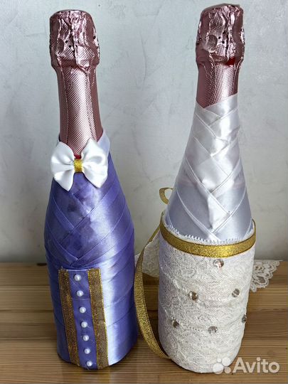 Свадебные шампанское и бокалы
