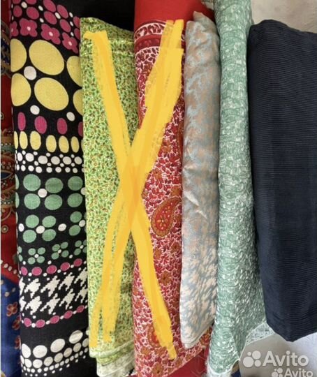 Отрезы ткани СССР, фланель, шёлк, вельвет