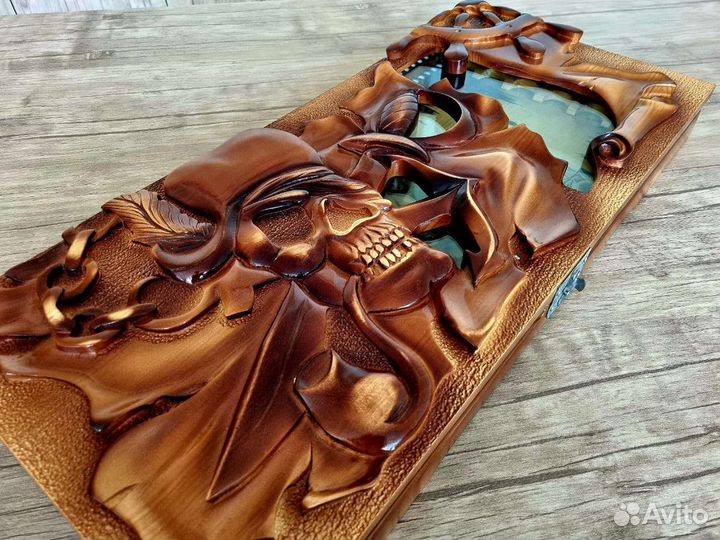 Нарды ручной работы со стеклом