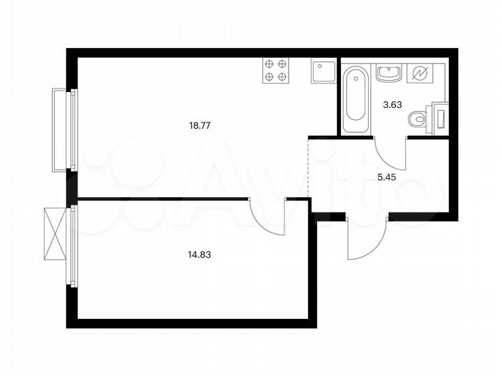 1-к. квартира, 42,7 м², 2/33 эт.
