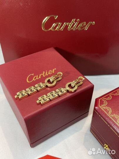 Сережки cartier agrafe золото бриллианты