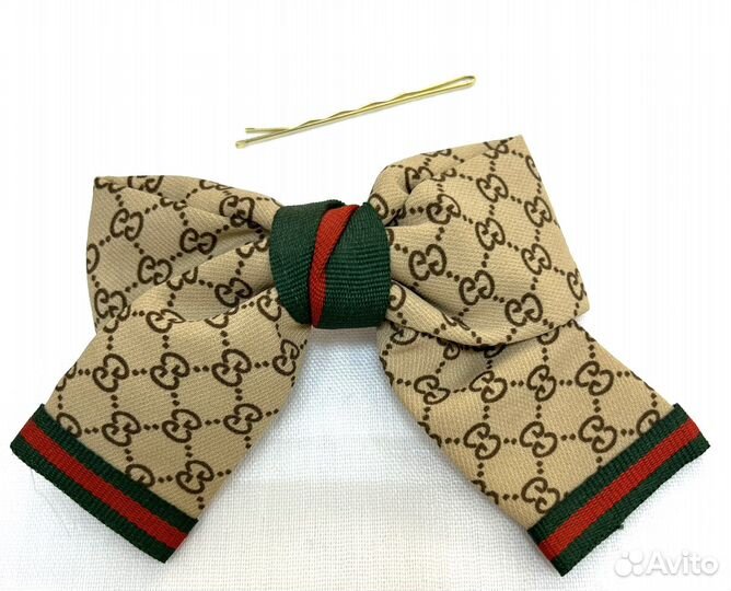 Заколка-автомат бант текстильный