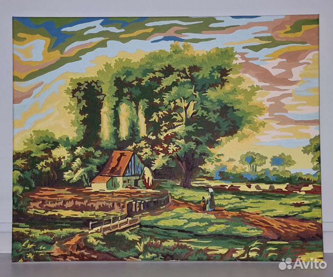 Картина по номерам раскрашенная, готовая