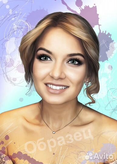 Портрет по фото на заказ на холсте. Печать на холс