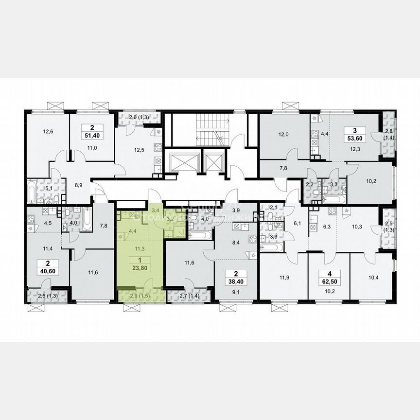 Квартира-студия, 23,5 м², 8/15 эт.