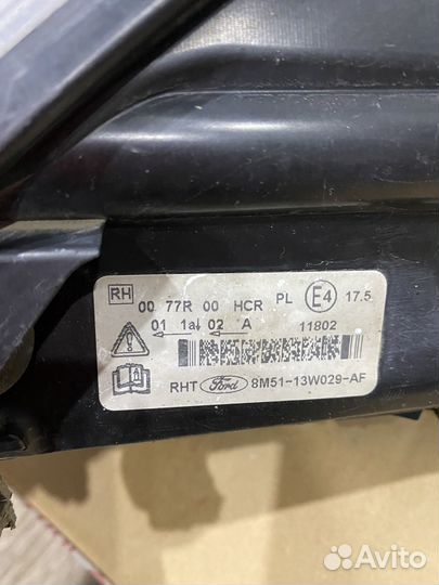 Фары правая/левая ford focus 2 рестайлинг