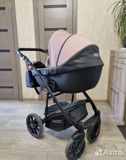 Коляска 2 в 1 riko pacco, цвет pink