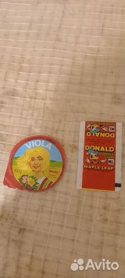 Этикетки от сыра и жевачки 90е