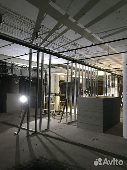 Перегородки из Гипсокартона,Монтаж стен,обшивка