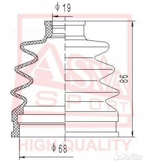 Asva asbt-2047 Пыльник шруса (комплект без смазки)